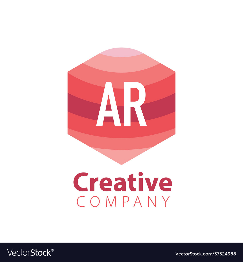 Initial letter ar colorful hexagonal logo