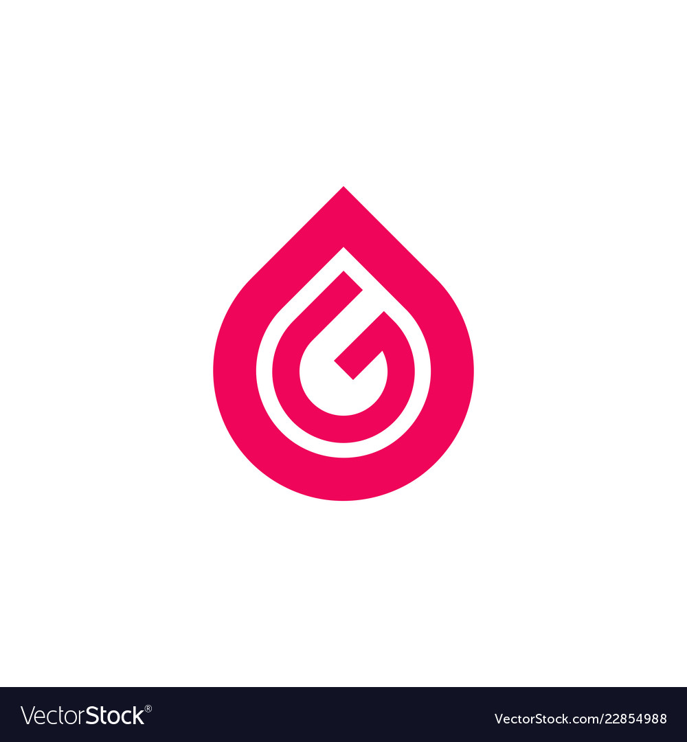 Logo letter g in tear shape