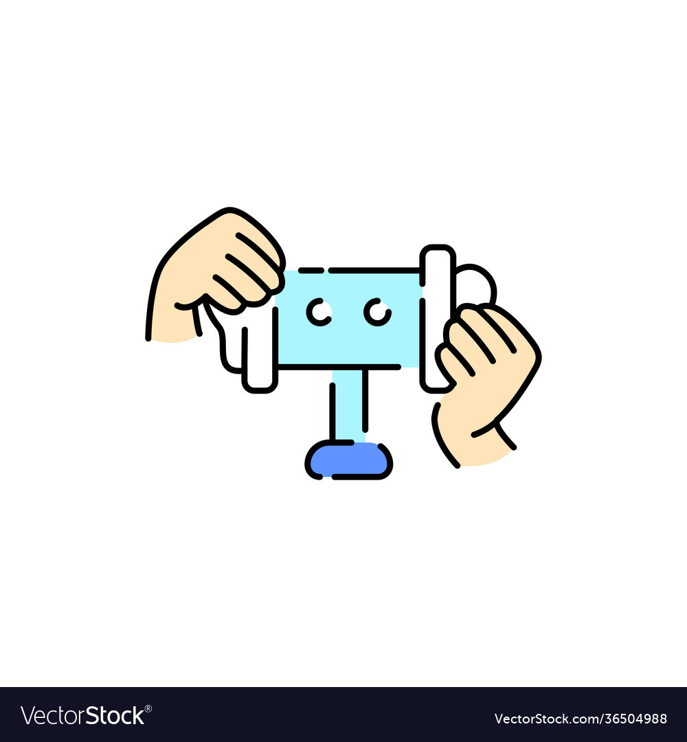 Making a rustle for asmr color line icon eating vector image Making a rustle for asmr color line icon eating