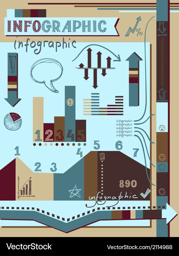 Retro infographics elements set Royalty Free Vector Image