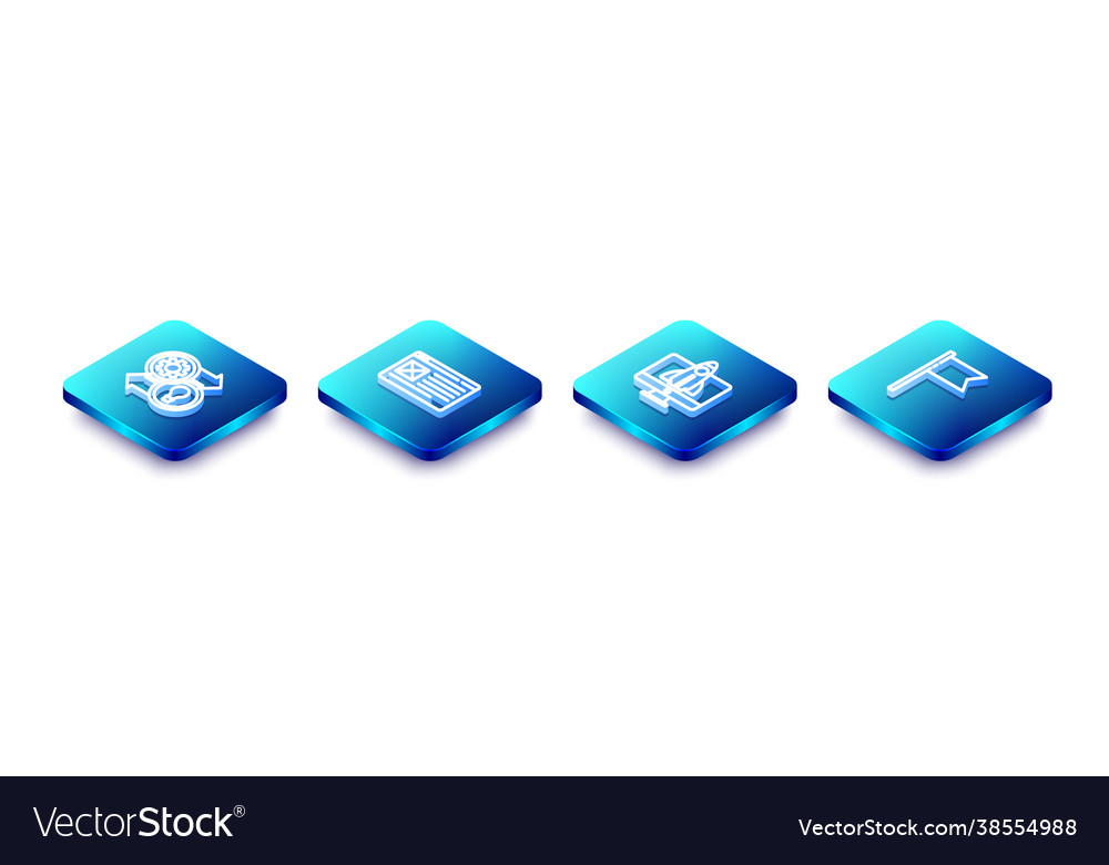 Set isometric line human resources browser window