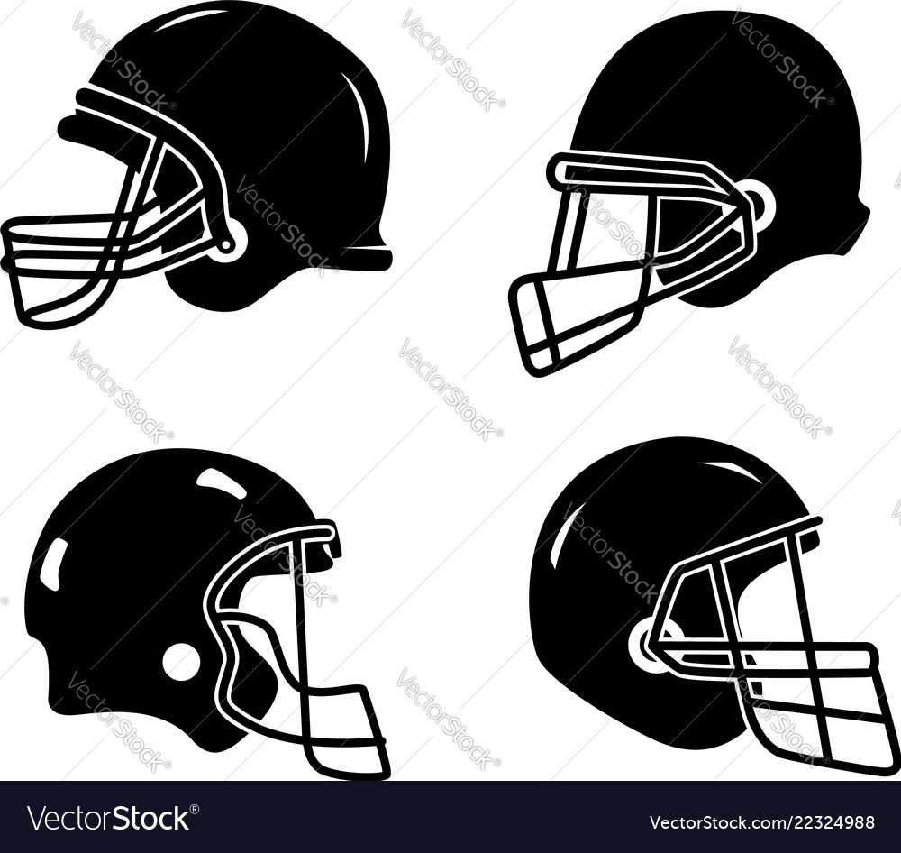 Set of helmets for american football isolated Vector Image