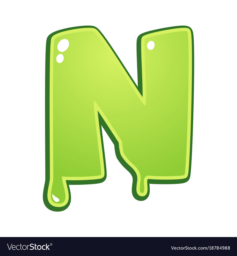 Download Slimy font type letter n Royalty Free Vector Image