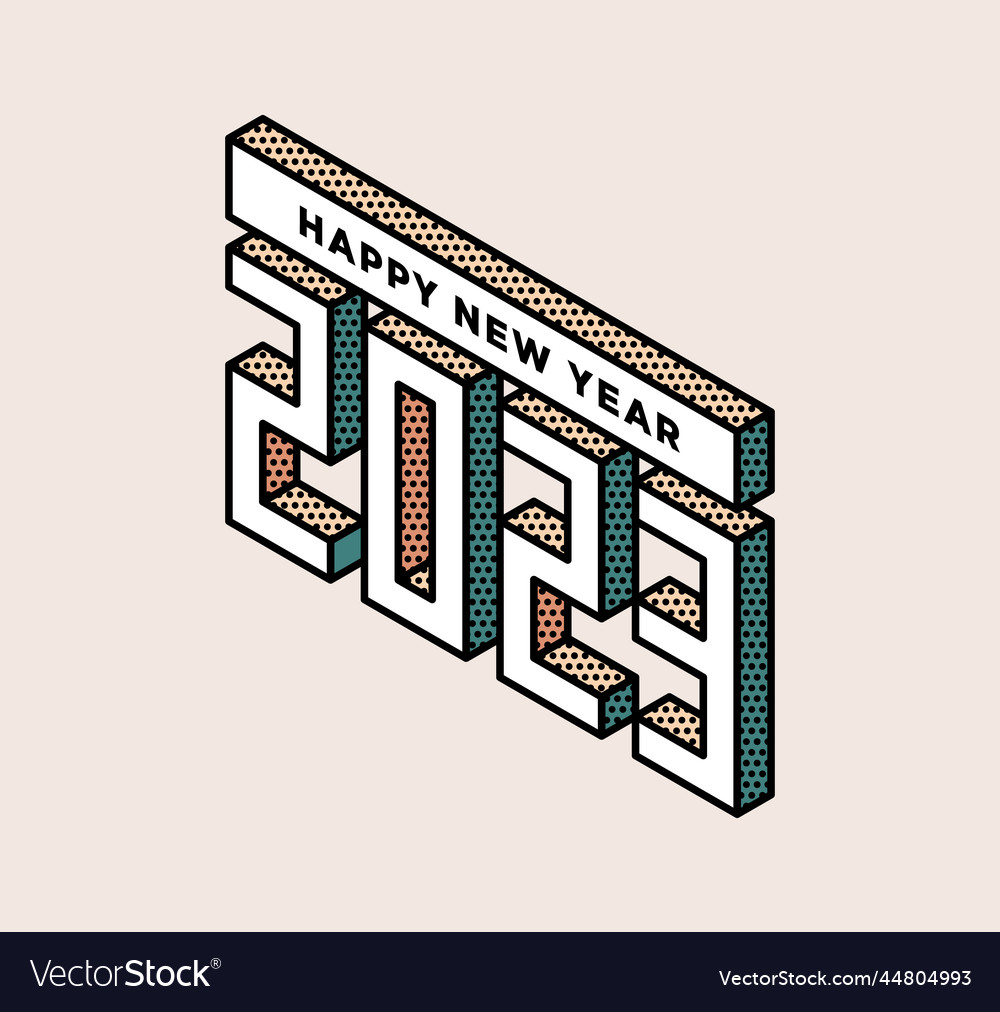 2023 happy new year isometric text design