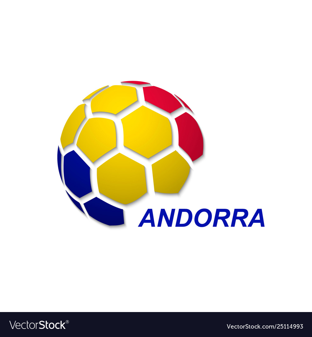 Abstract soccer ball with national flag colors