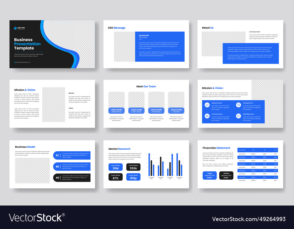 Creative business powerpoint presentation slides Vector Image