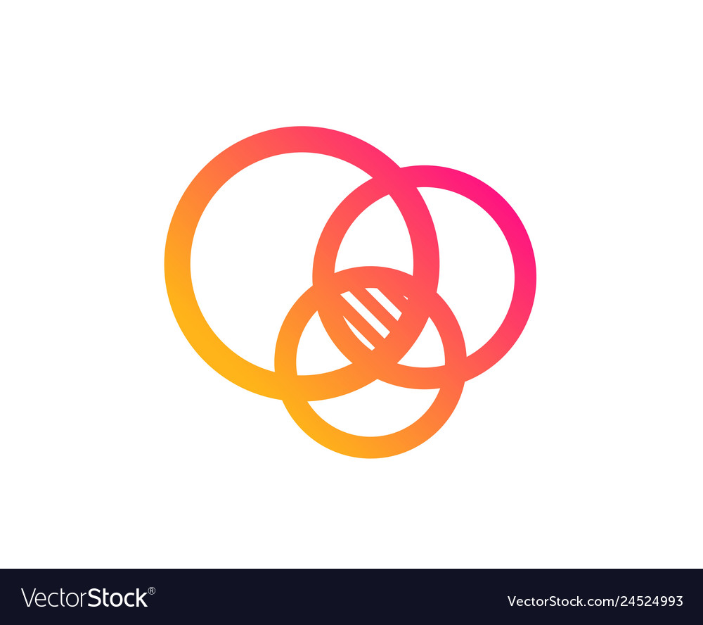 Euler diagram icon eulerian circles sign