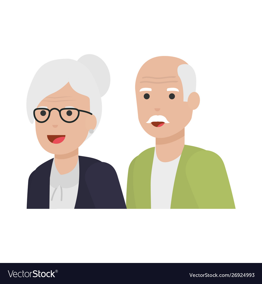 Grandmother and grandfather cartoon design Vector Image