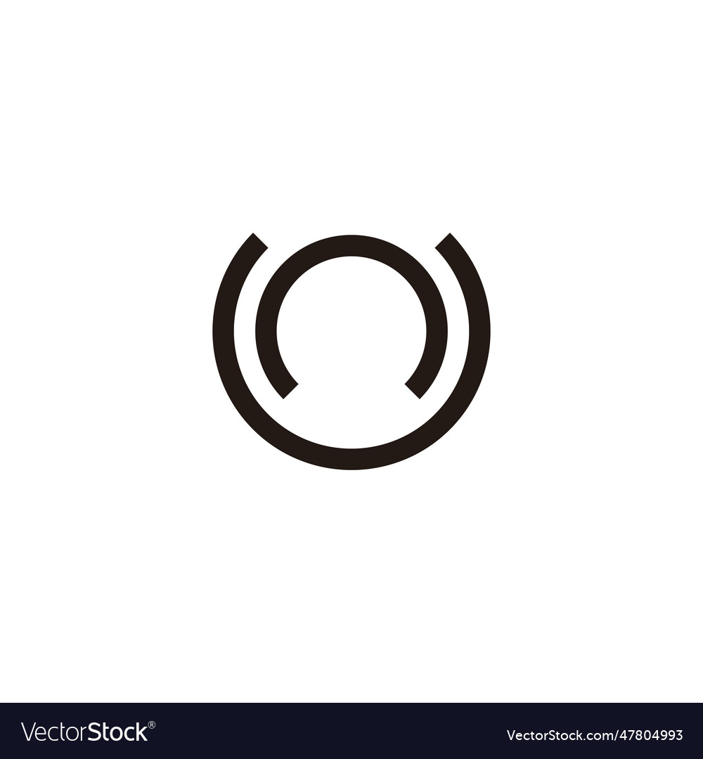 Letter nu circle geometric symbol simple logo Vector Image