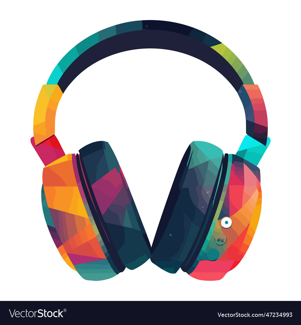 Modern headphones symbolize fun listening Vector Image