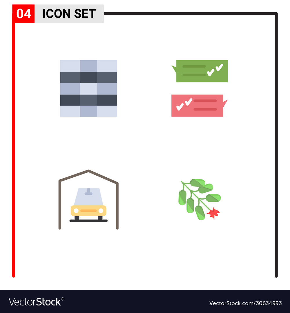 Pack 4 modern flat icons signs and symbols