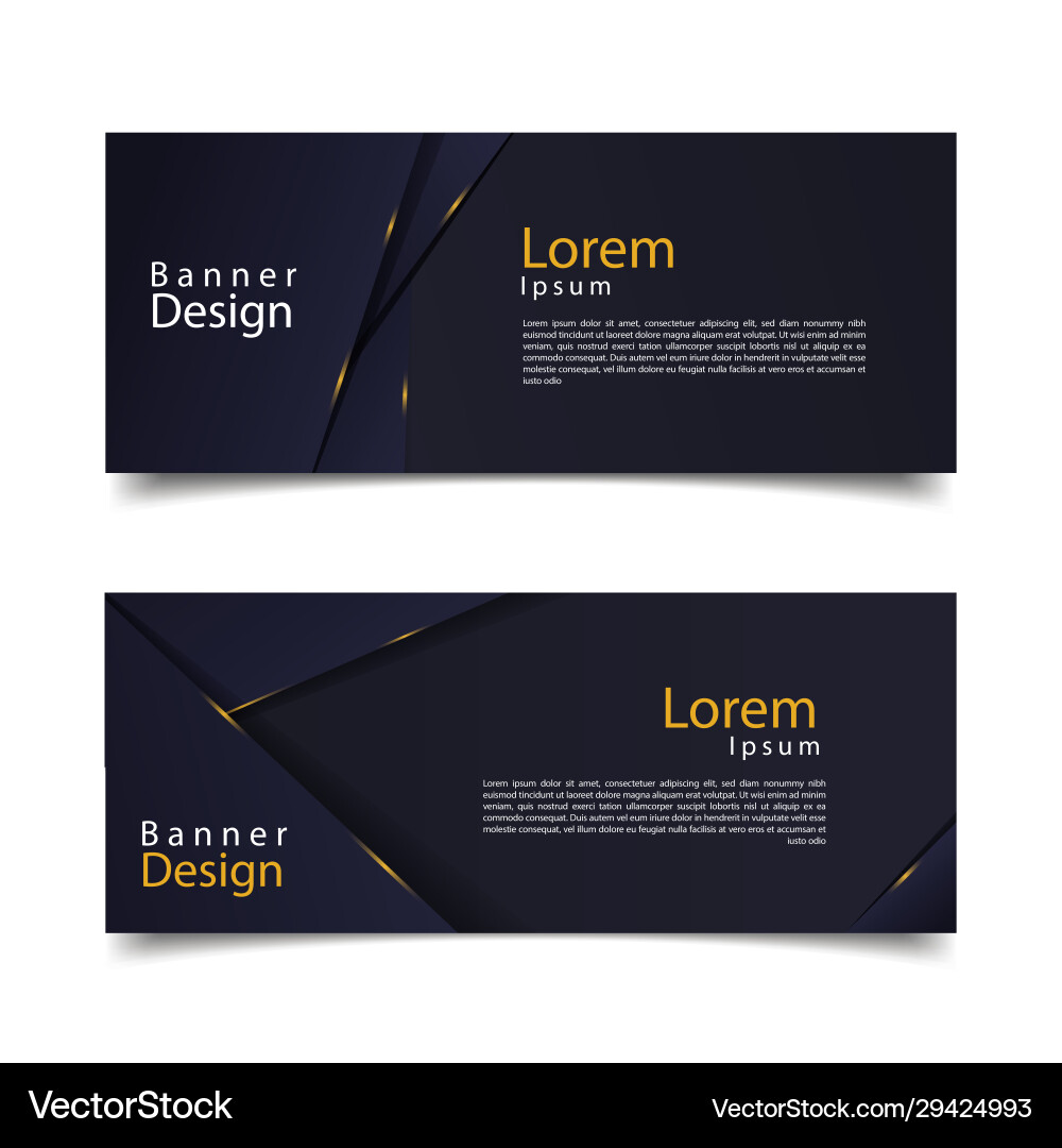 Template Banner In Luxury Theme With Effect Gold Vector Image