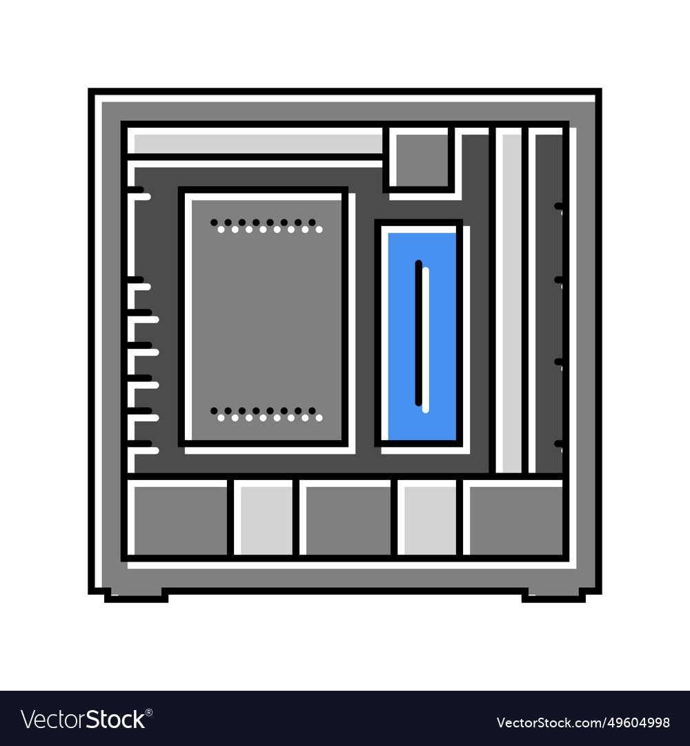 Computer case gaming pc color icon