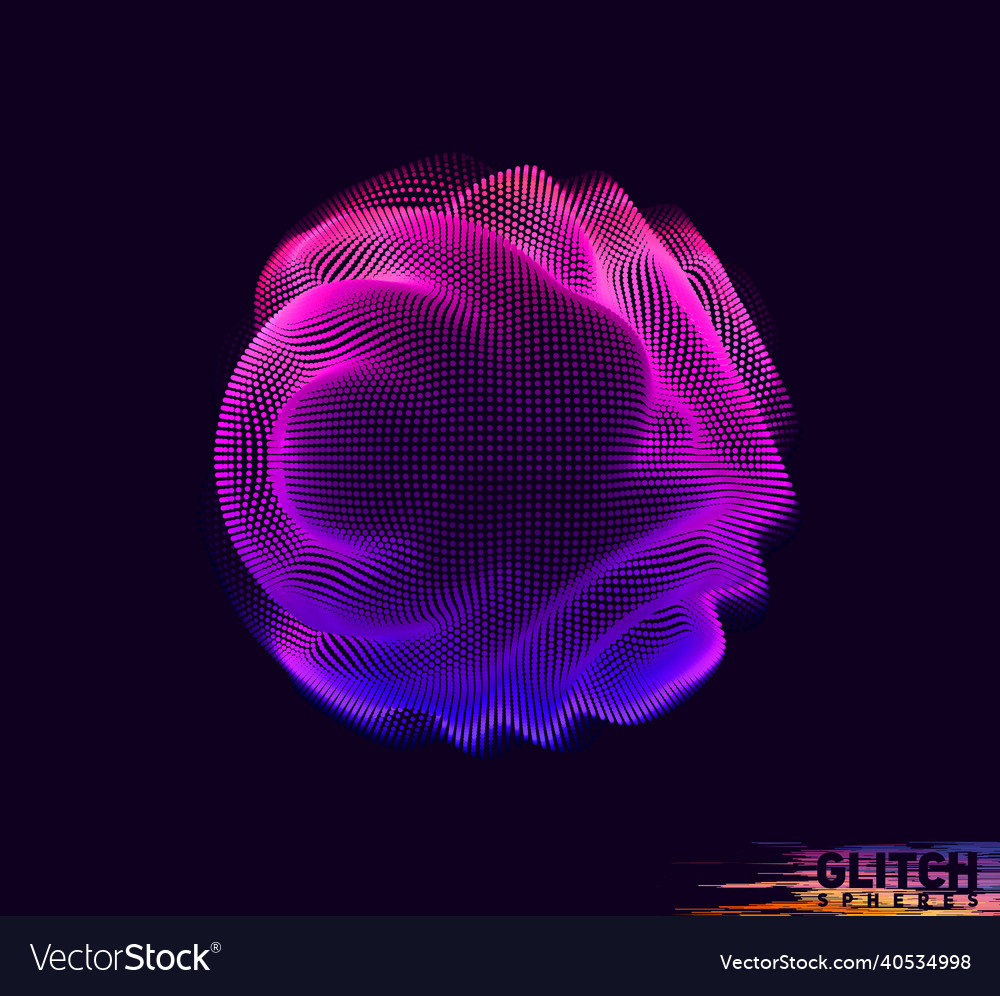 Korrupte violette Punkt Kugel abstrakt vector image Korrupte violette Punkt Kugel abstrakt