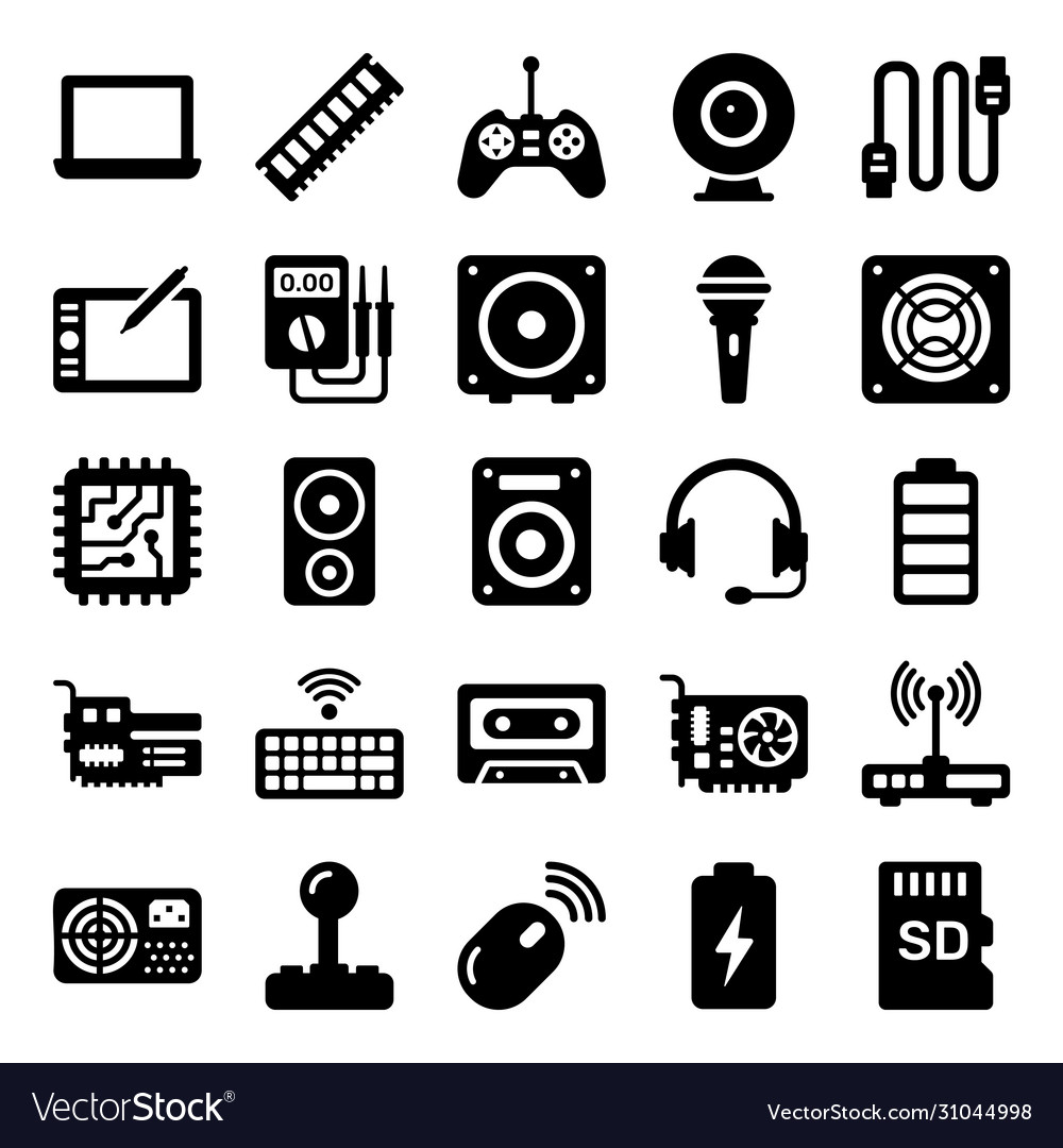 Electronic devices glyph icons pack