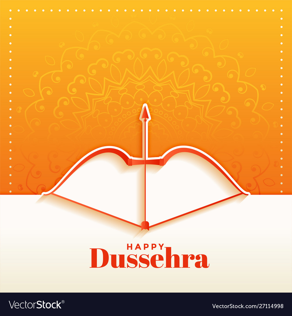 Elegant hindu happy dussehra festival greeting Vector Image