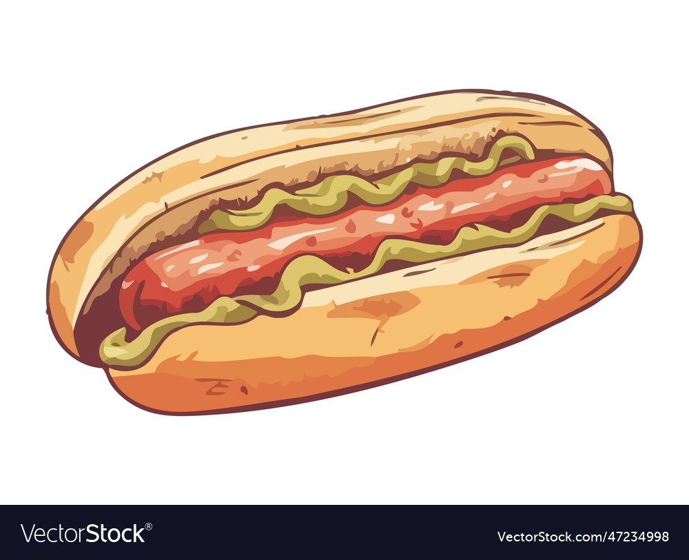 Grilled hot dog a classic american meal