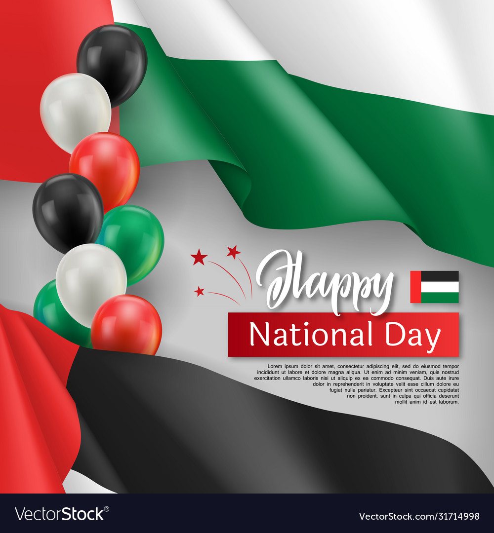 Happy arabic national day festive poster Vector Image