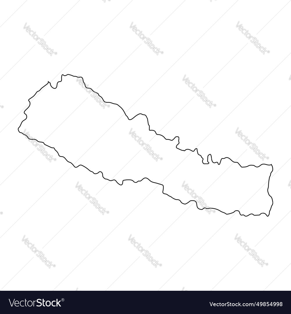 Highly detailed nepal map with borders isolated Vector Image