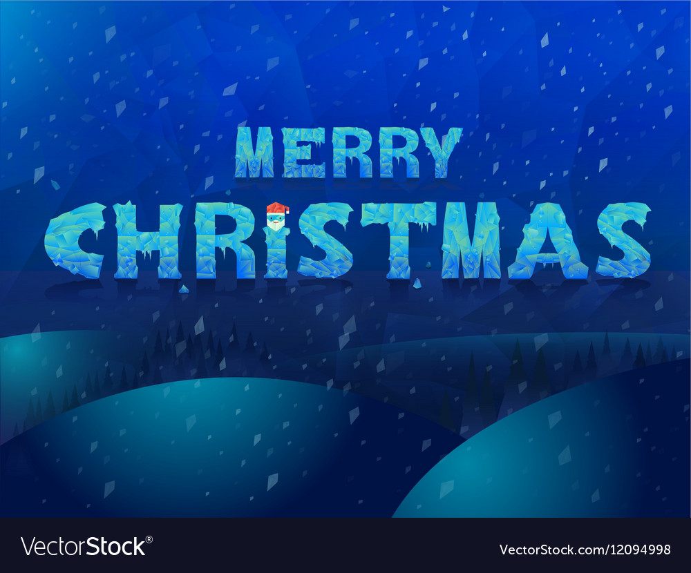 Ice inscription merry christmas design