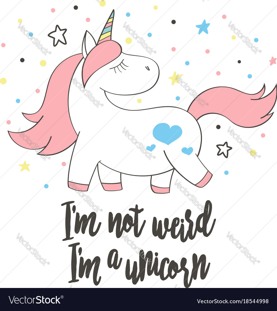 Magic cute unicorn in cartoon style