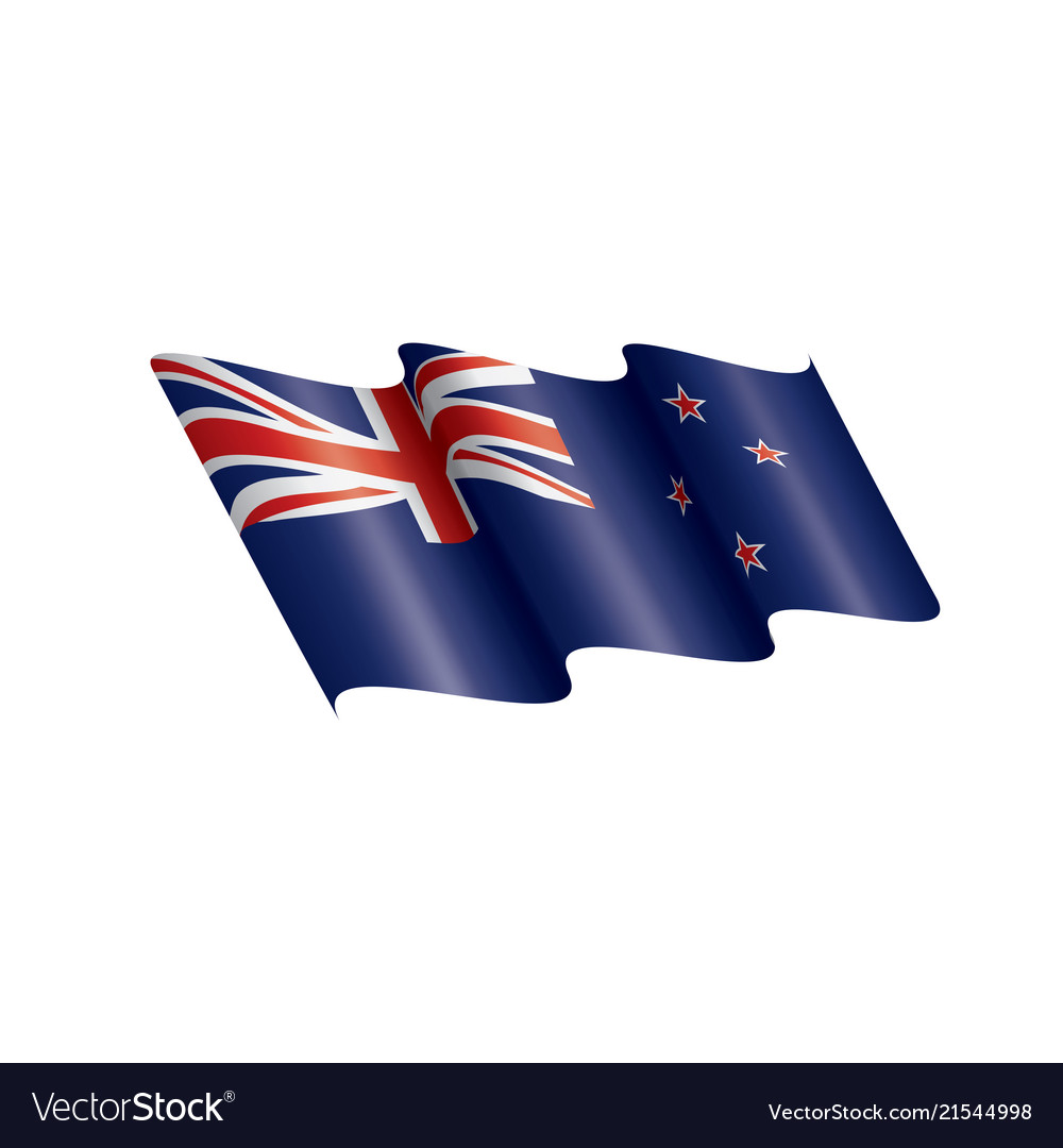 New zealand flag on a white Royalty Free Vector Image