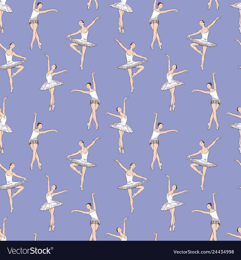 Pattern of the dancing ballerinas Royalty Free Vector Image