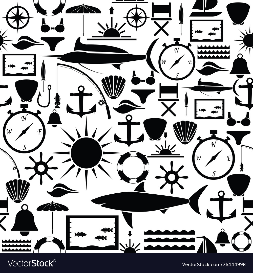 Sea seamless pattern background icon