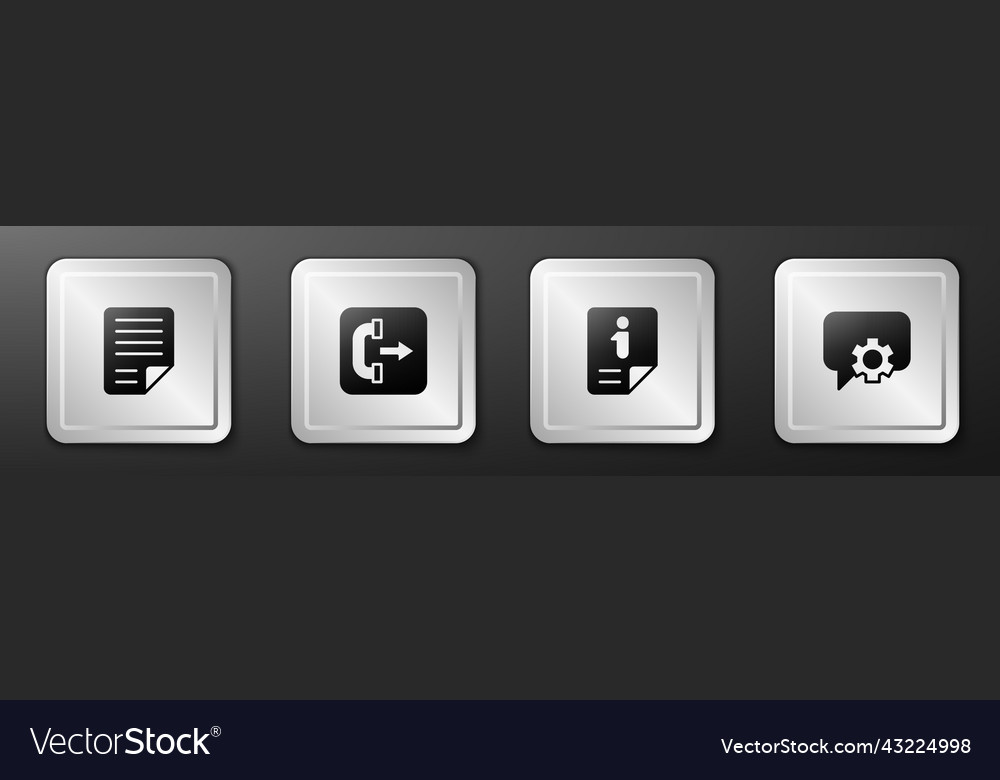Set file document outgoing call phone vector image Set file document outgoing call phone