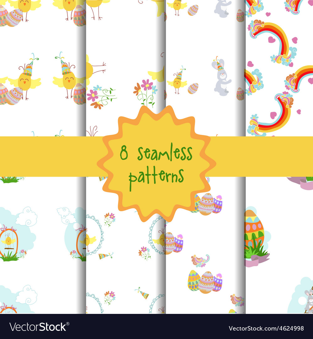 Set of 8 seamless patterns
