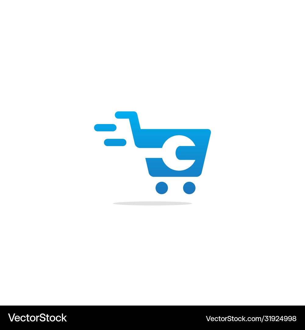 Shopping cart maintenance logo Royalty Free Vector Image