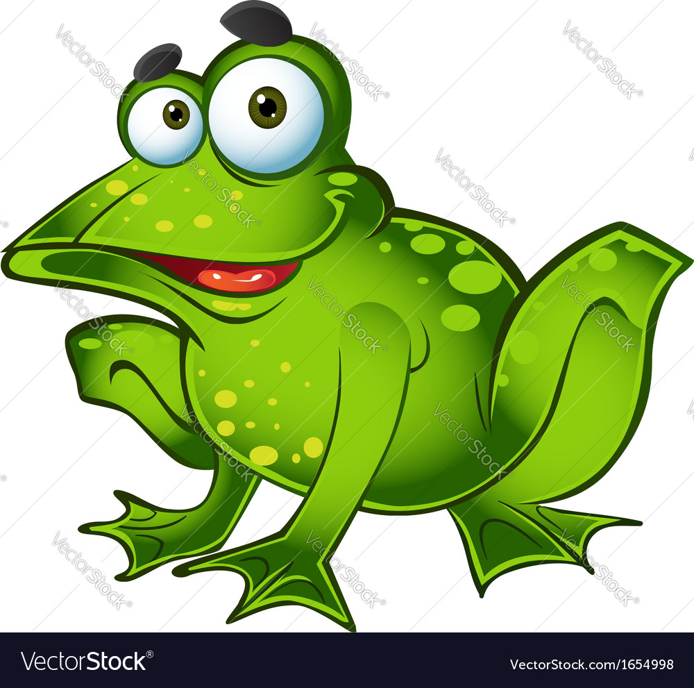 Smiling green frog Royalty Free Vector Image - VectorStock