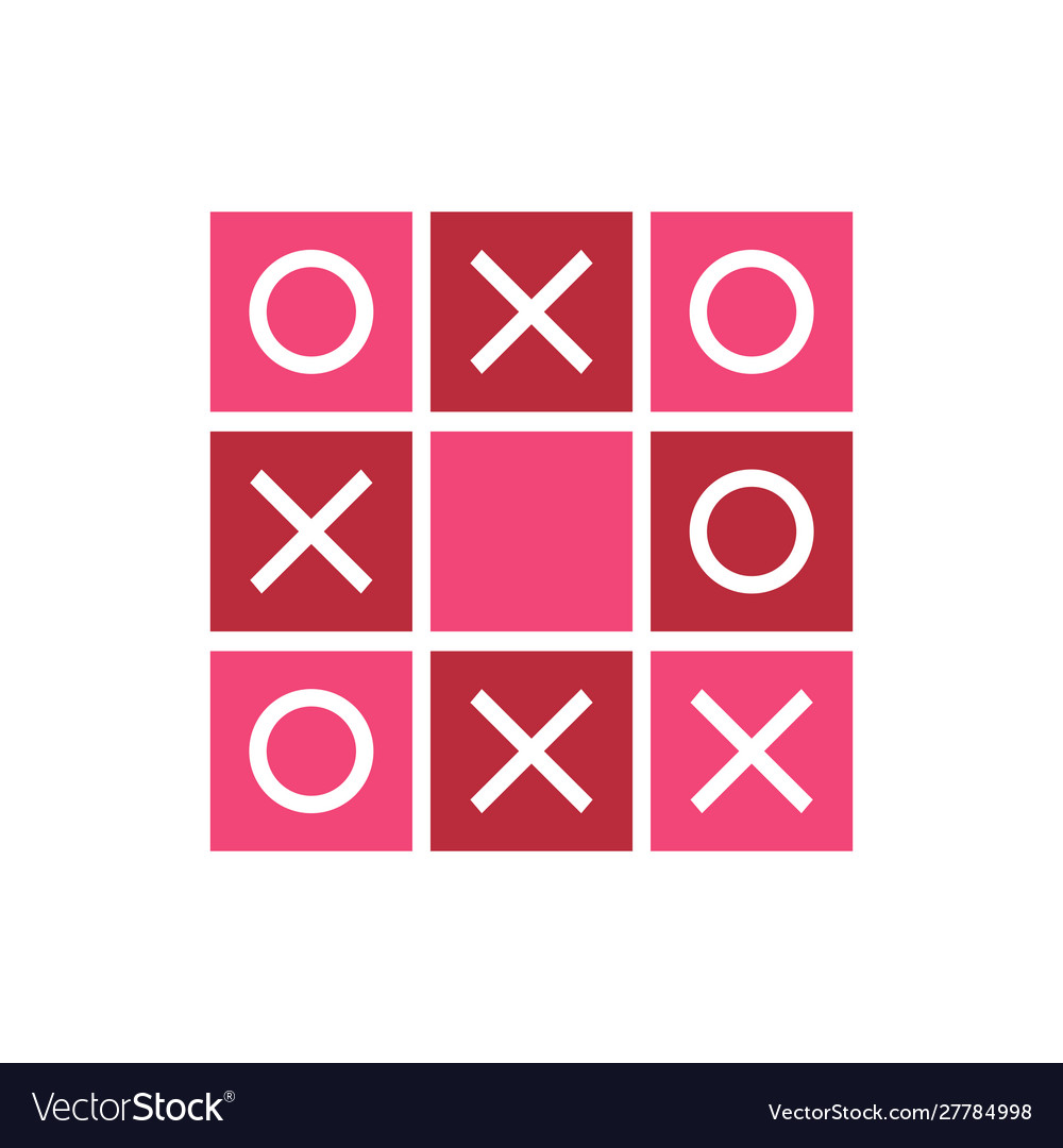 Tic tac toe game icon cartoon style Royalty Free Vector