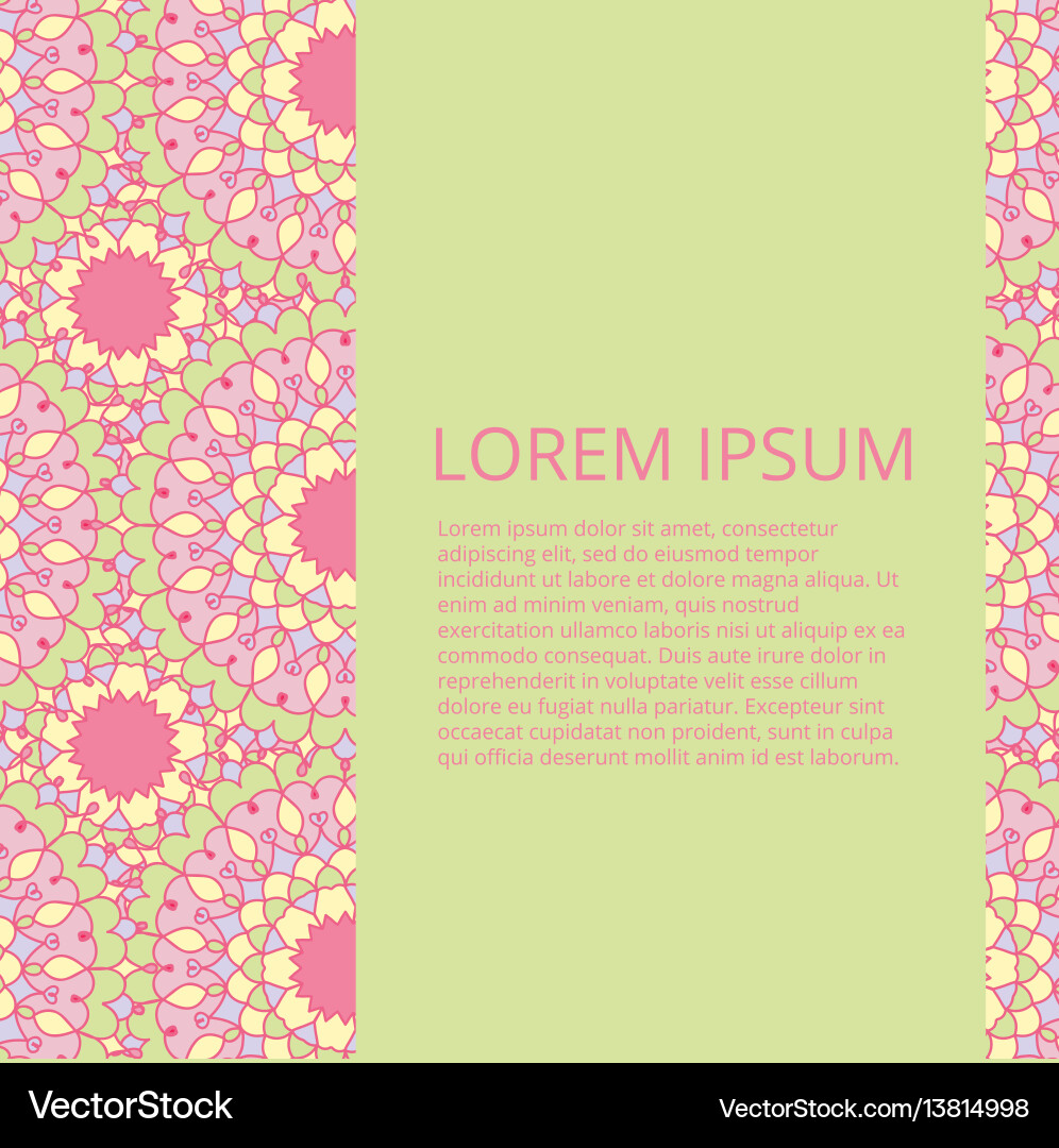 Vintage invitation card on background pastel Vector Image