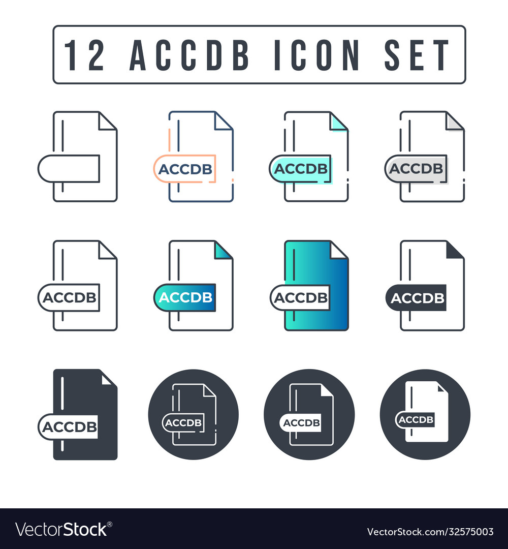 Accdb file format icon set 12