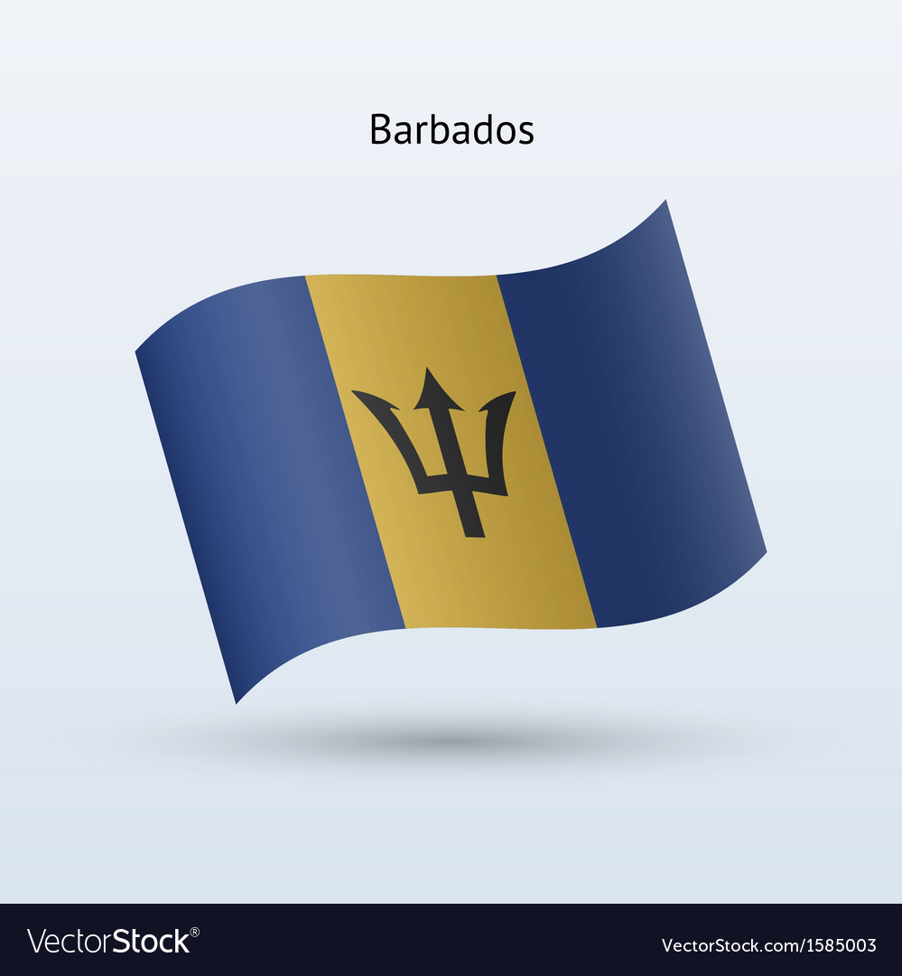 Barbados flag waving form