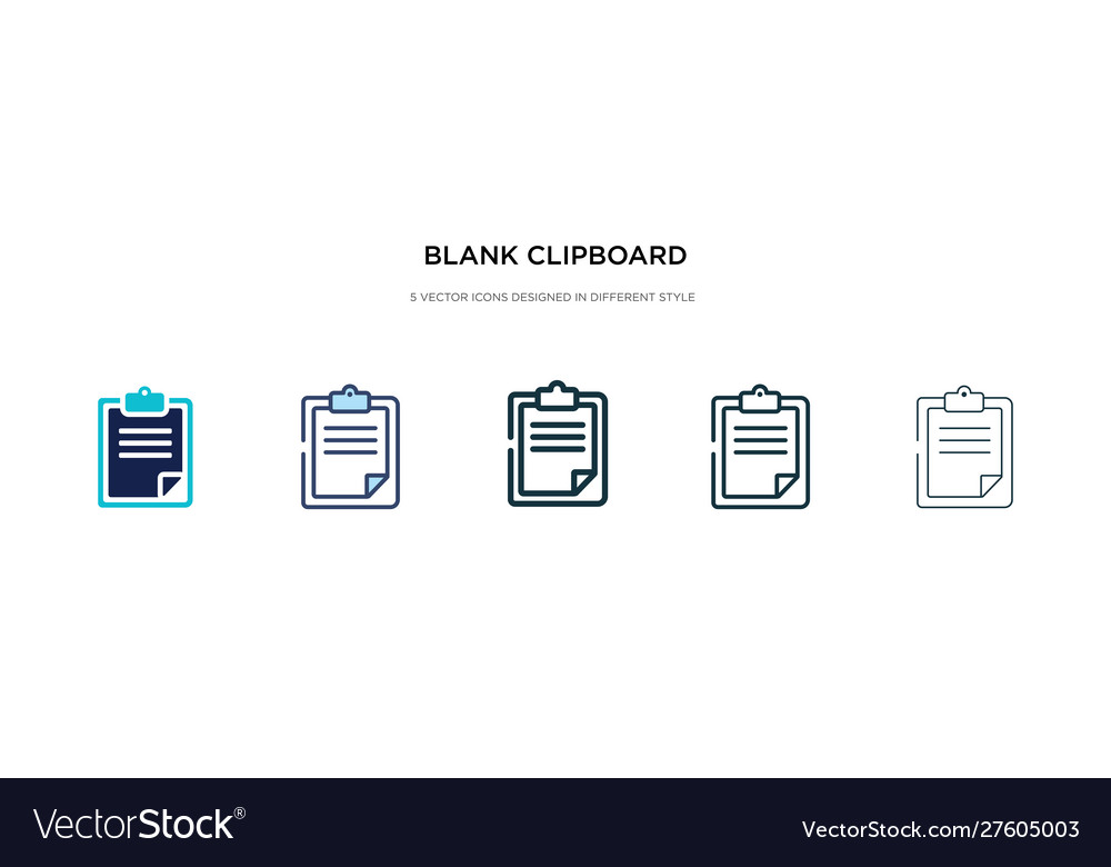 Blanke Clipboard-Symbol in verschiedenen Stil zwei