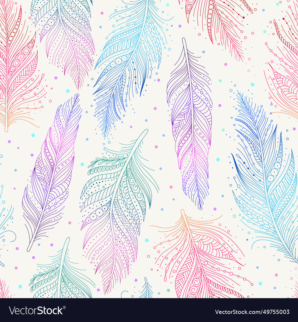 Colorful feathers pattern