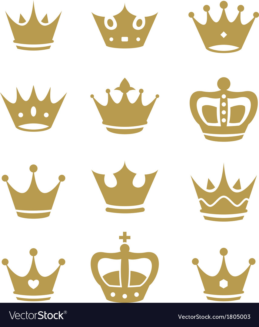 Crown collection - silhouette Royalty Free Vector Image