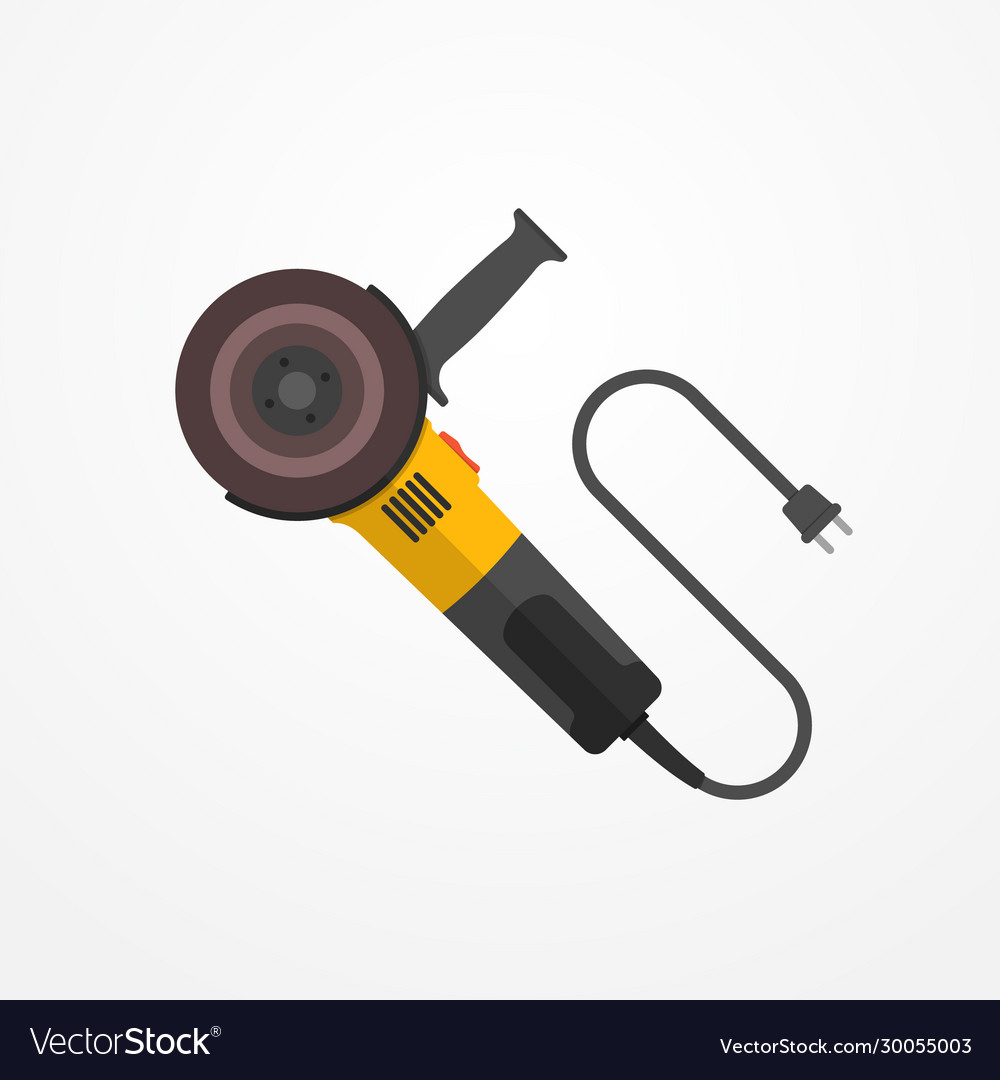 Electric angle grinder flat style image Royalty Free Vector