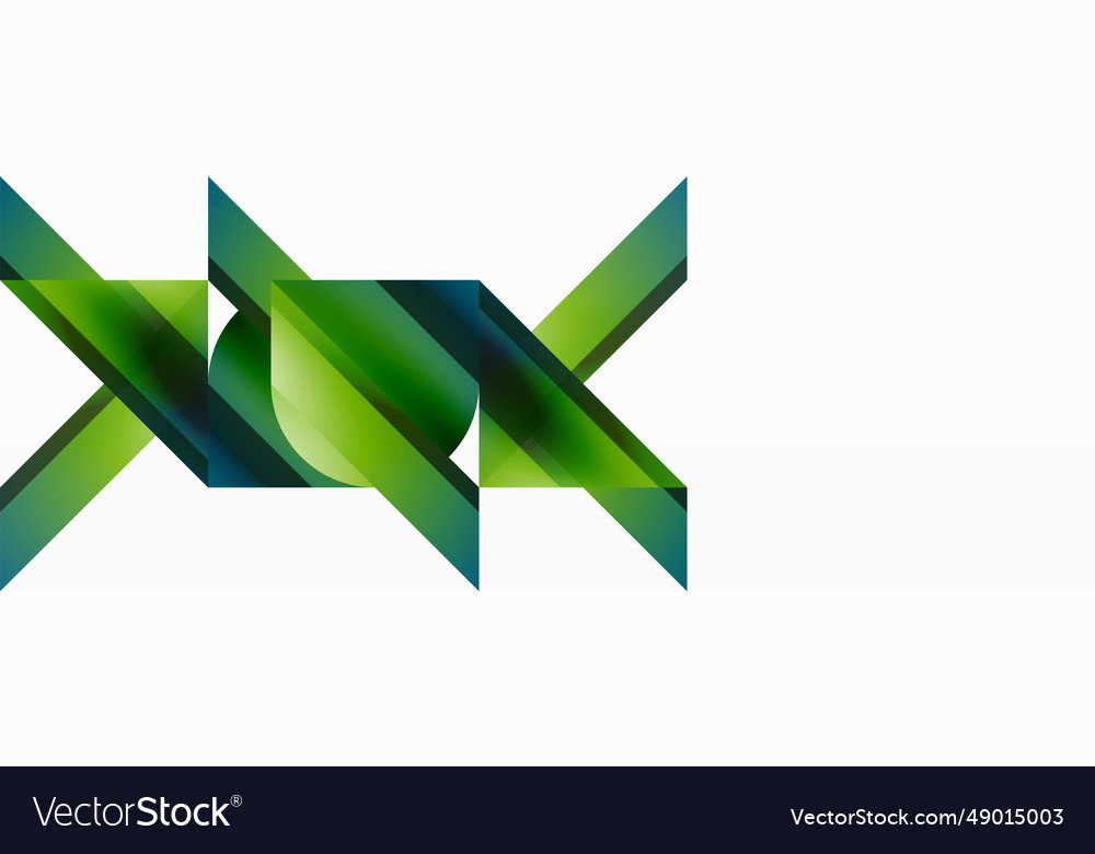 Gradient color triangles and circles on white vector image Gradient color triangles and circles on white