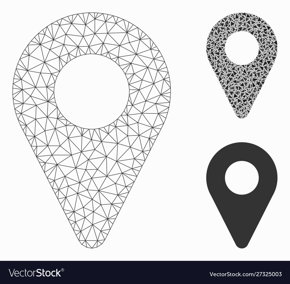 Map marker mesh 2d model and triangle