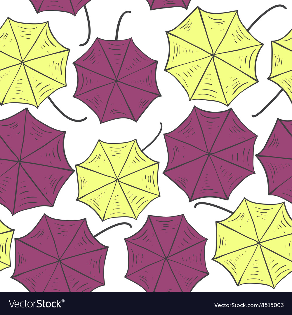 Seamless pattern with colorful umbrellas