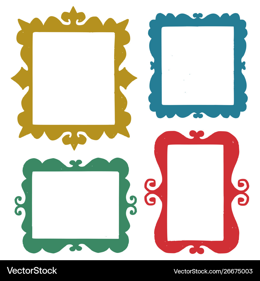 Set hand drawn frames Royalty Free Vector Image