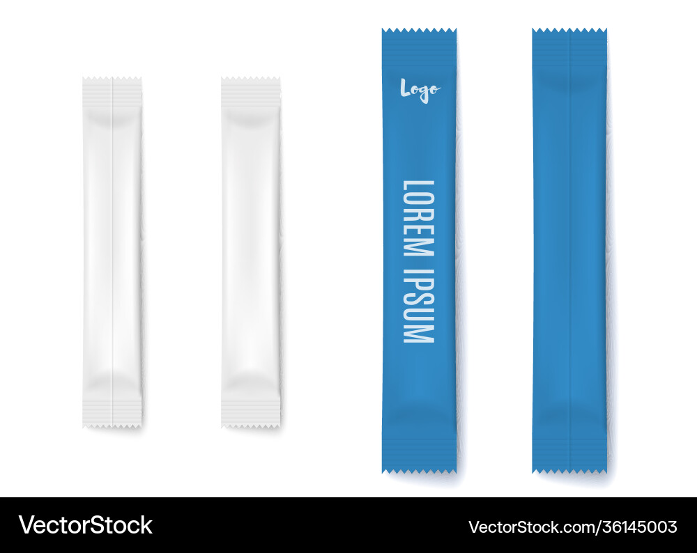 Stick packs foil bags packaging containers Vector Image