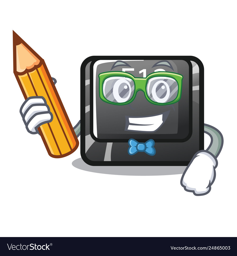 Student button f12 isolated in character