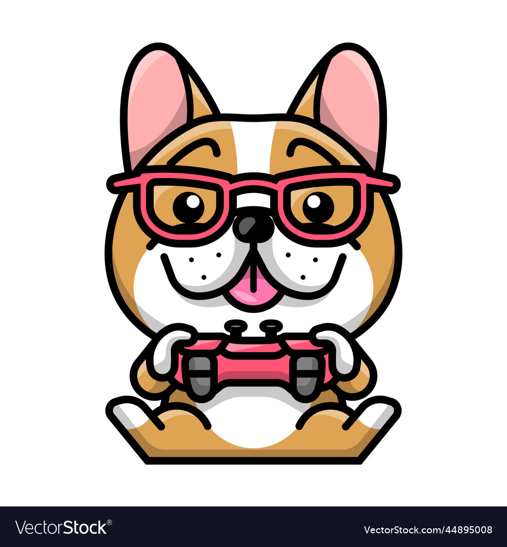 A Cute Brown French Bulldog Is Playing Video Game Vector Image | Cute  French Bulldog Video | sincovaga.com.br