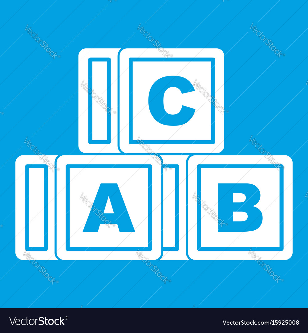 Abc cubes icon white Royalty Free Vector Image