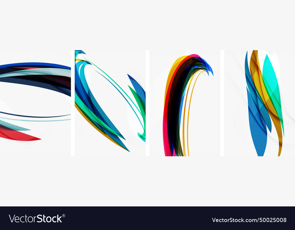 Abstract colorful wave posters for wallpaper Vector Image