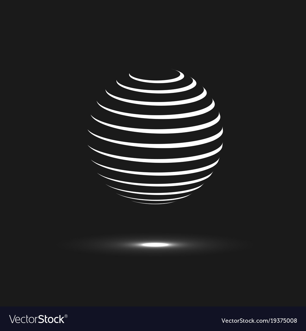 Abstract sphere icon design with twirl line